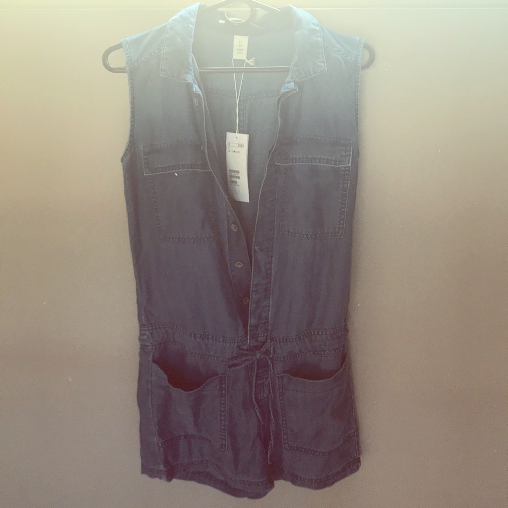 Denim drawstring Onesy